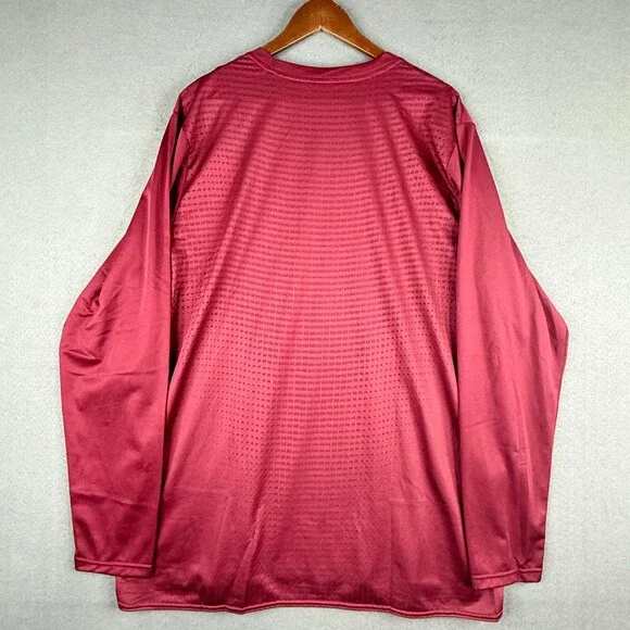 Nike Breathe Shirt Mens 2XL Red Dri-Fit Long Sleeve Center Swoosh Train Gym - Picture 10 of 14